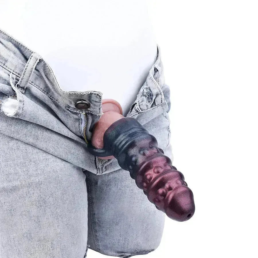 Realistic Ribbed Silicone Penis Sleeve 15cm