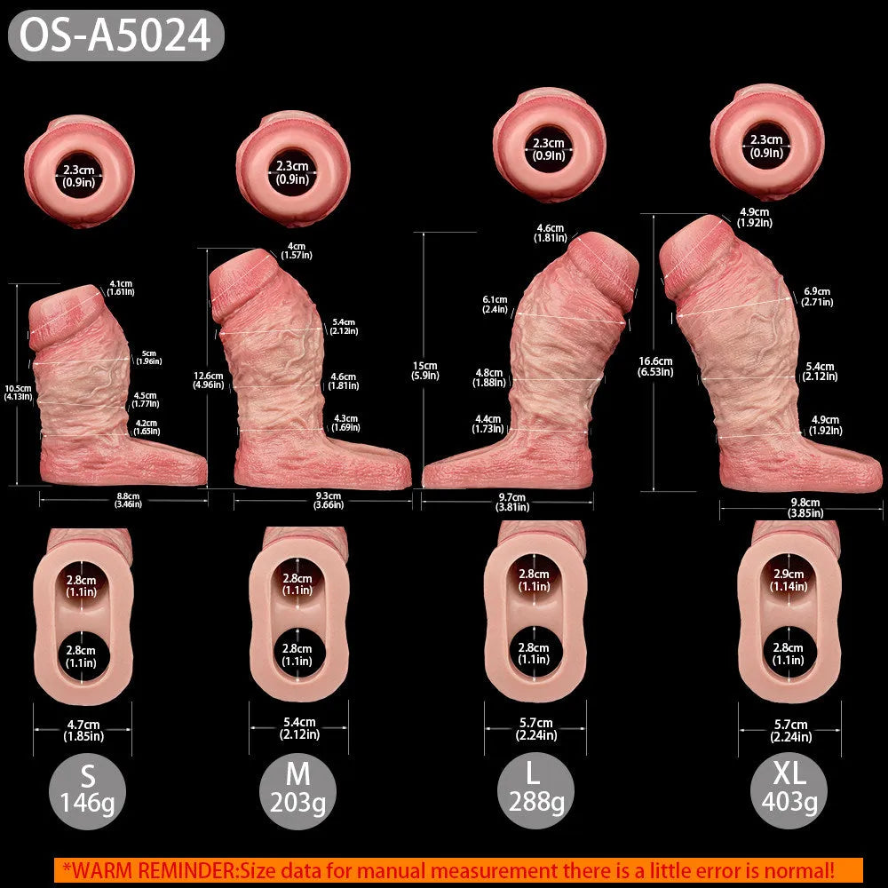 Realistische Delay Penis Sleeve in Vier Maten