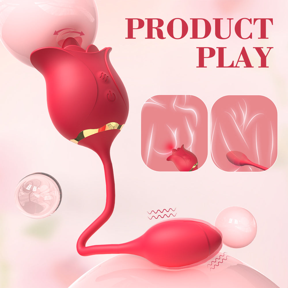 Rode Roos Clit Licker Met G-Spot Vibrator