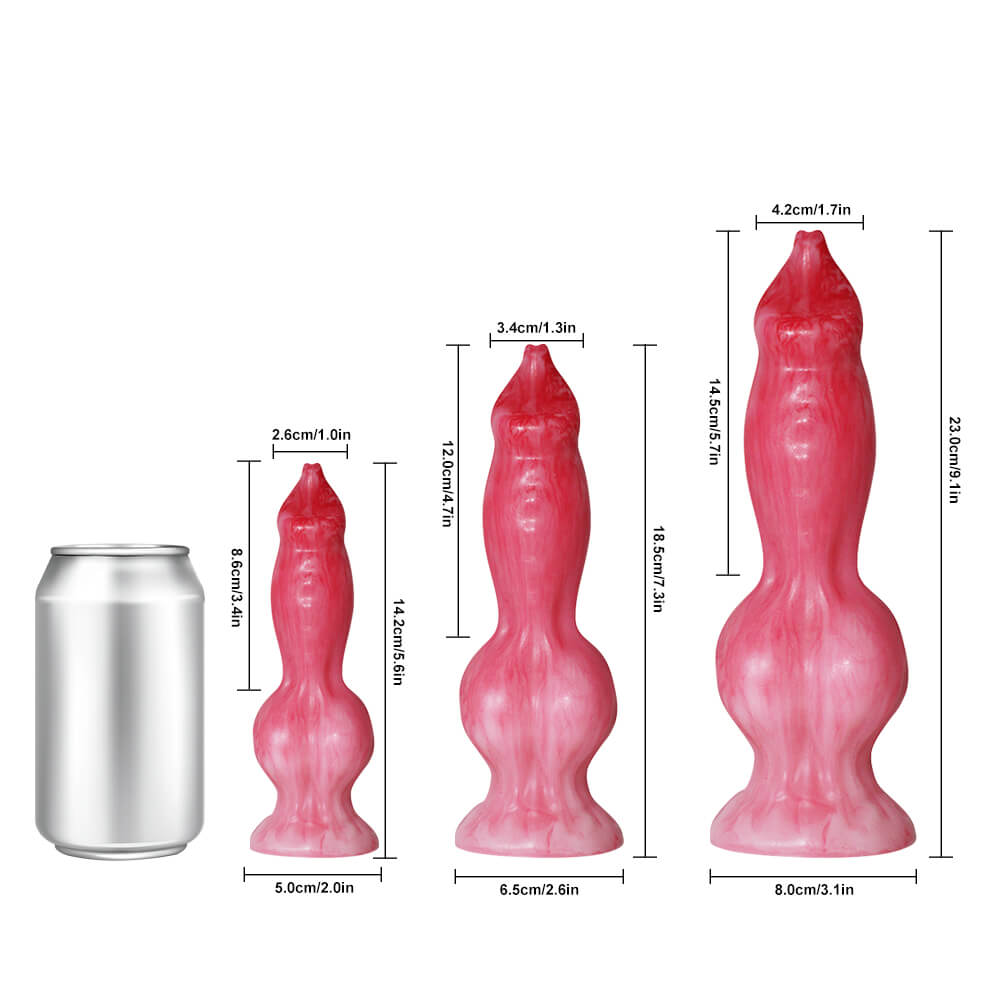 Rode Knot Silicone Fantasy Dogdildo