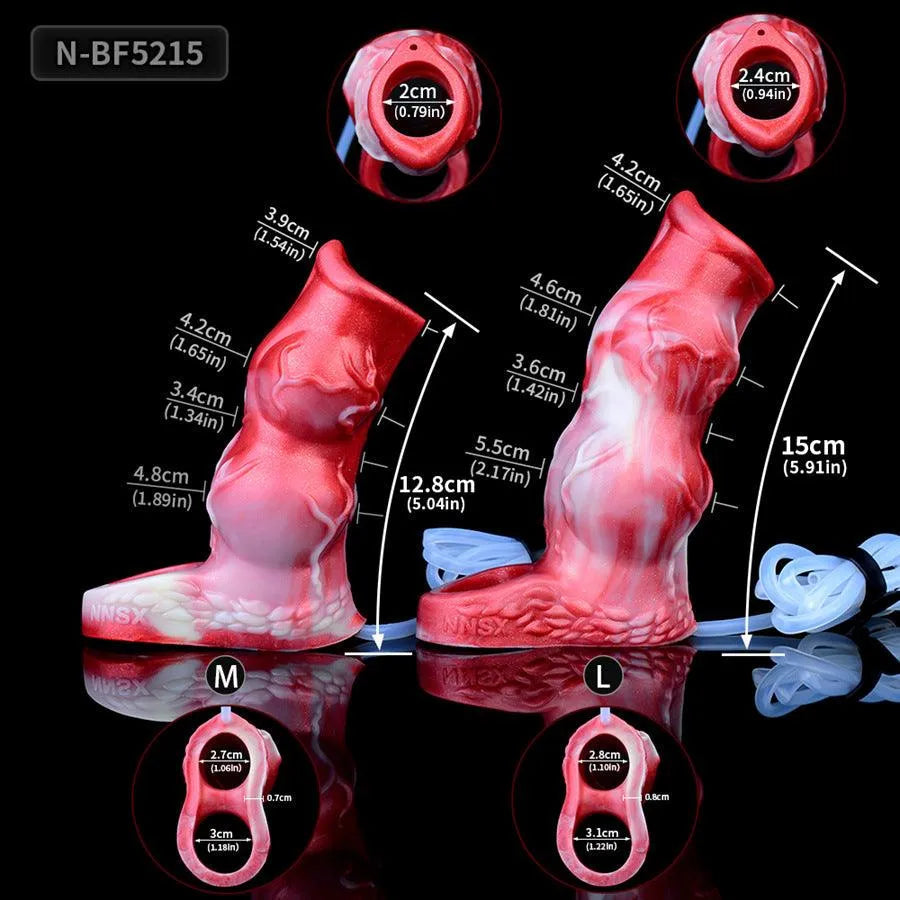 Dubbele Knot Siliconen Squirting Penis Sleeves