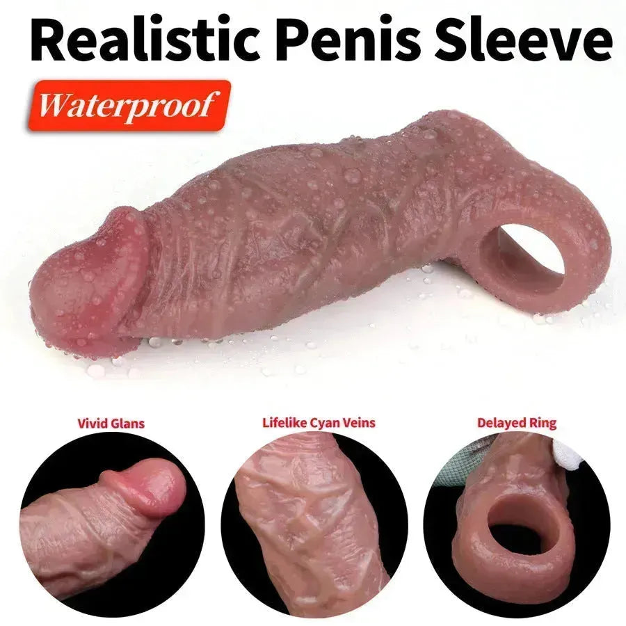 Siliconen Realistische Cock Sleeve voor Meer Omtrek