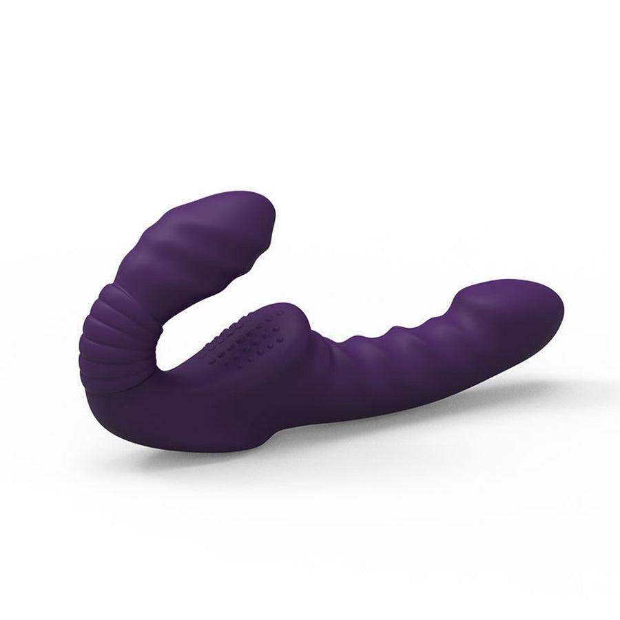 Paarse Strapless Strapon Met Afstandsbediening Voor Koppels
