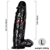 Afbeelding in Gallery-weergave laden, 18 inch zwarte enorme dildo