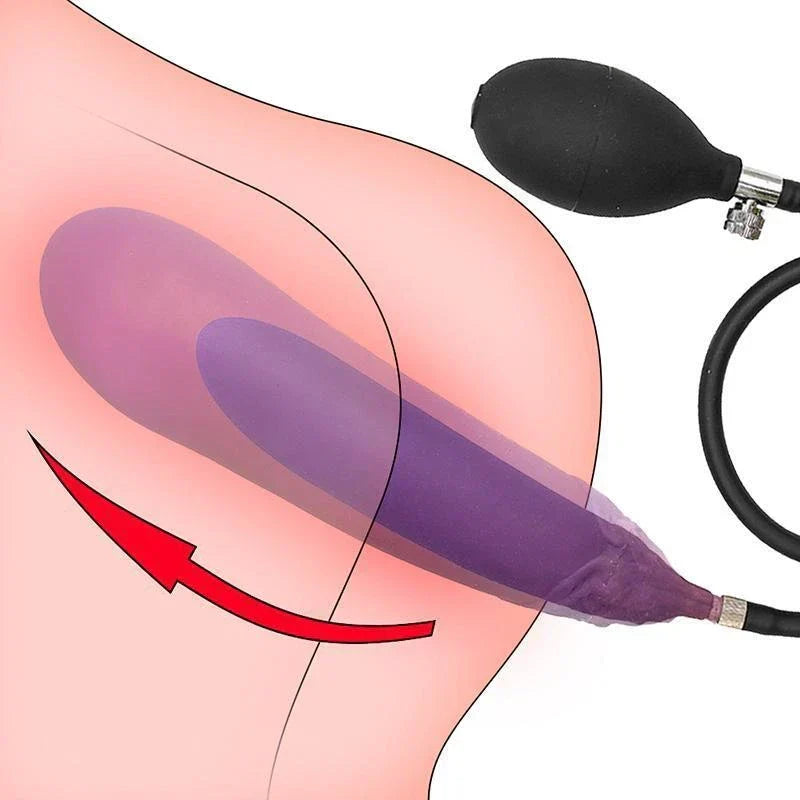 Paarse Aubergine Inflatable Plug Met Silicone