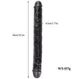 画像をギャラリー ビューアにロード Zwarte dubbele kop 18 inch dildo