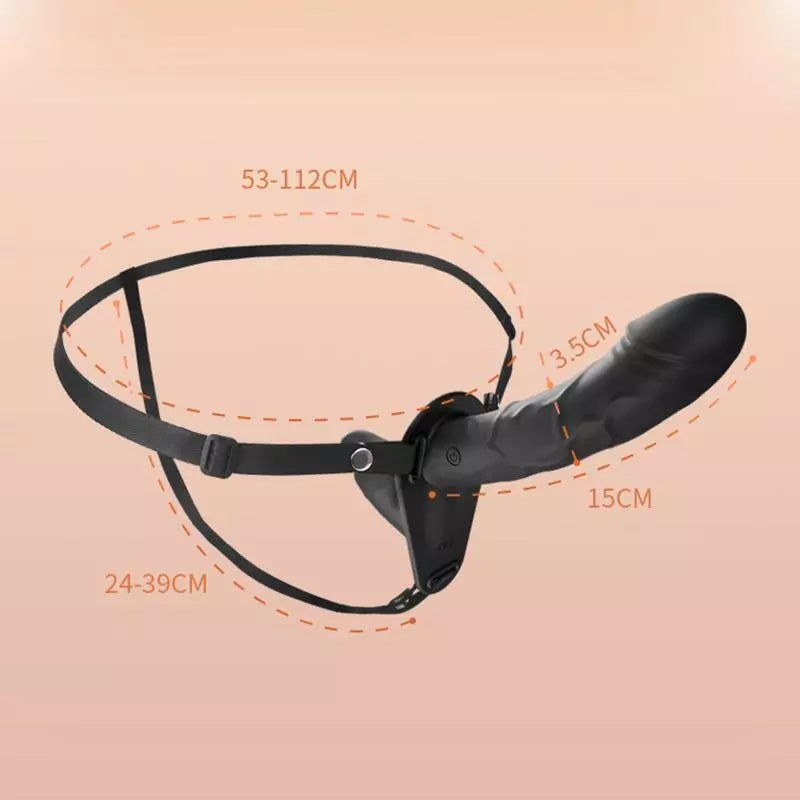Dubbele Strapon Met Vibratie En Afstandsbediening