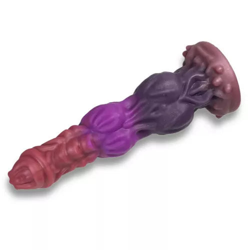 Paarse Alien Monsterdildo met Dubbele Knot Zuignap