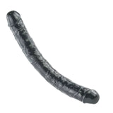 画像をギャラリー ビューアにロード Zwarte dubbele kop 18 inch dildo