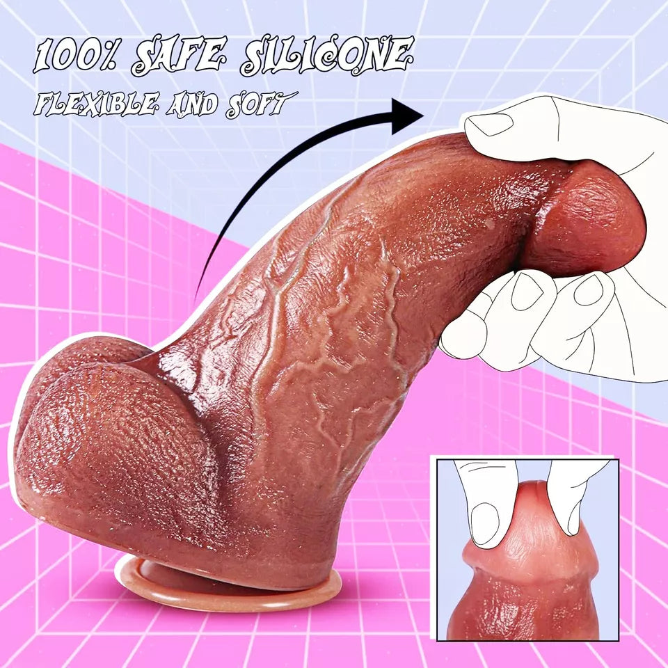 24cm Bruin Grote Dikke Strap On Dildo