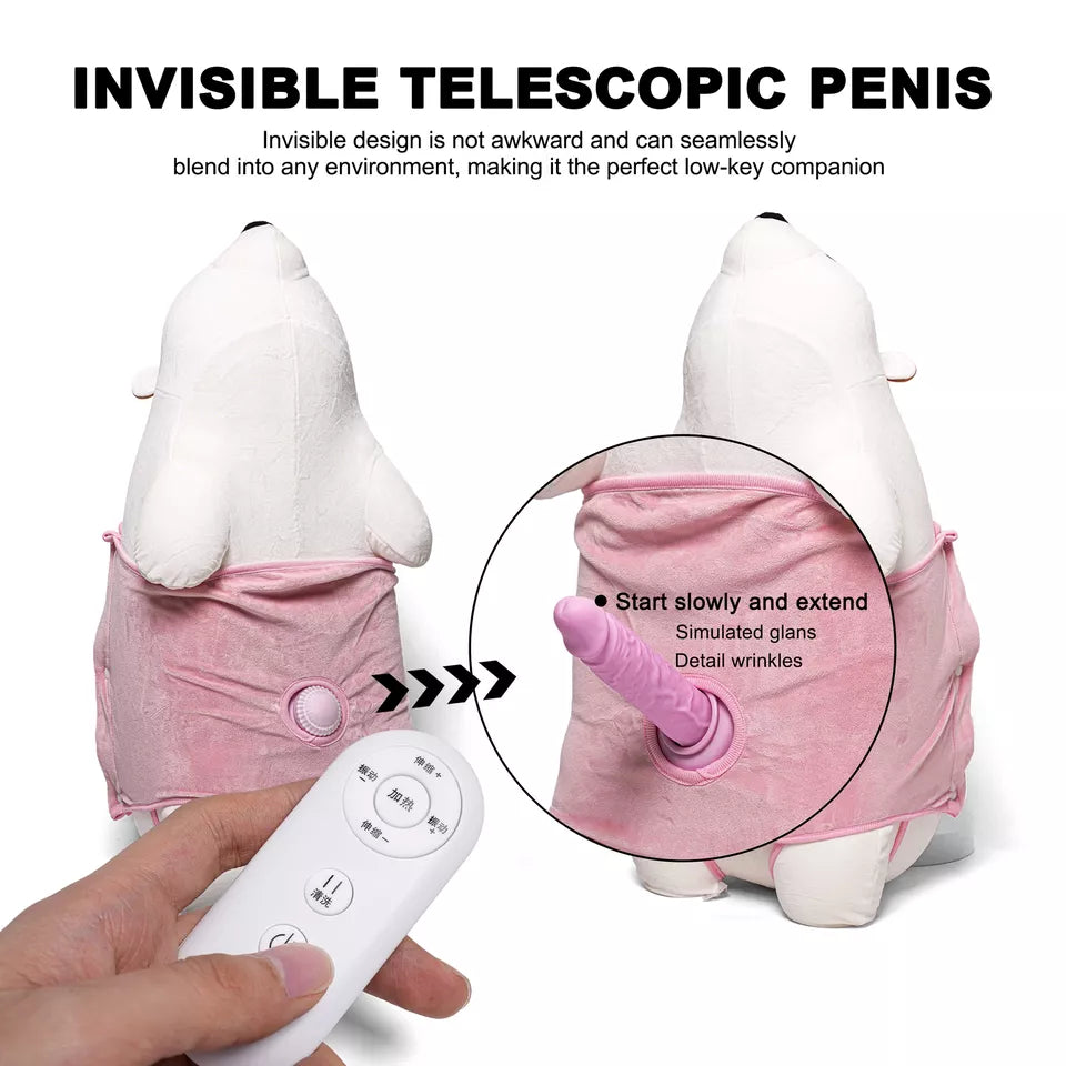 Pluche Beer Sex Machine Met Verwarmde Dildo