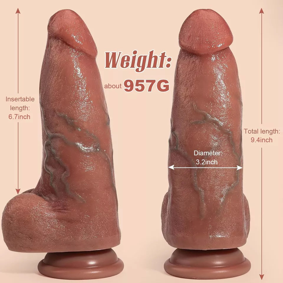 24cm Bruin Grote Dikke Strap On Dildo