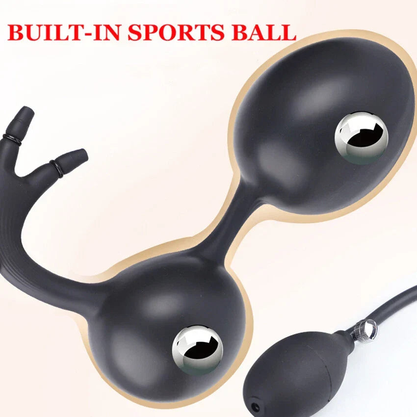 Kralen Blow Up Butt Plug Dubbele Pomp