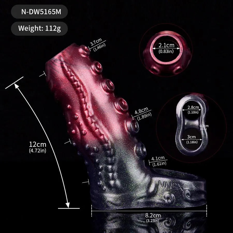 Monster Tentakel Penis Sleeve Met Siliconen