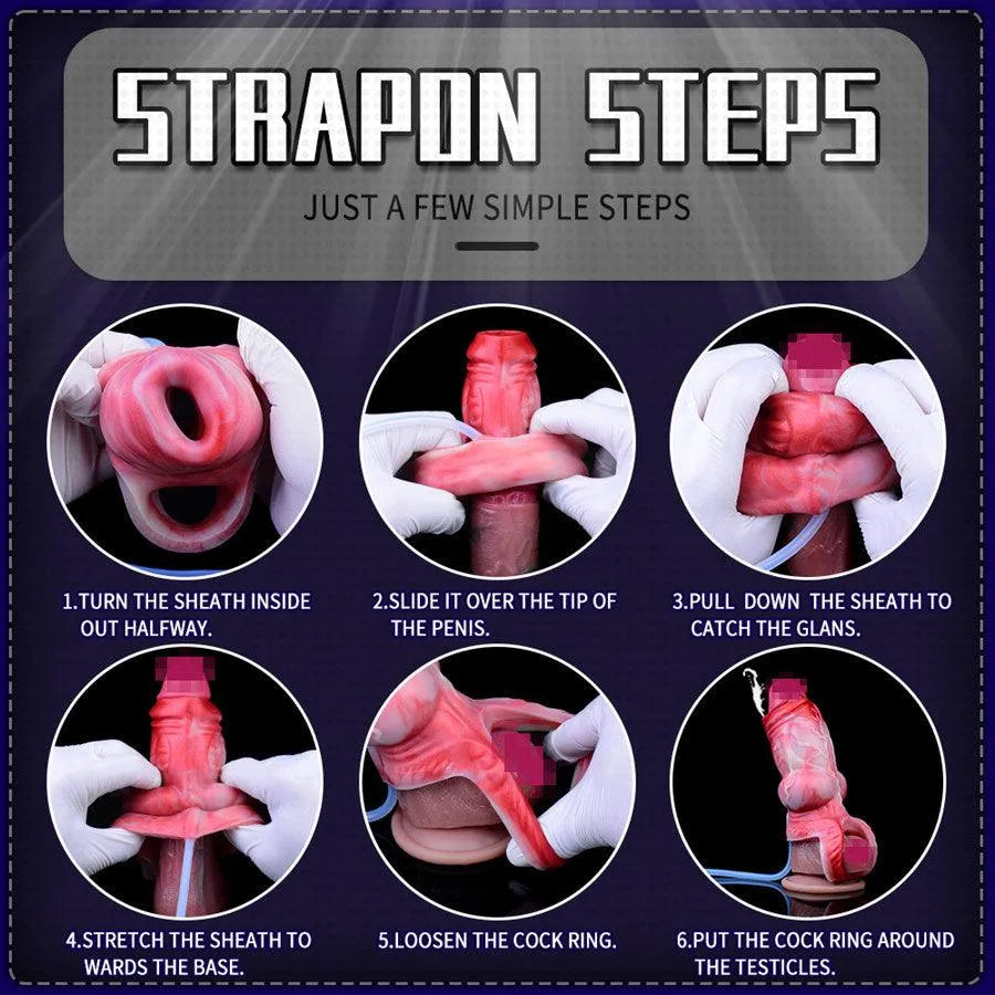 Silicone Penissleeve Met Ribbels En Squirting