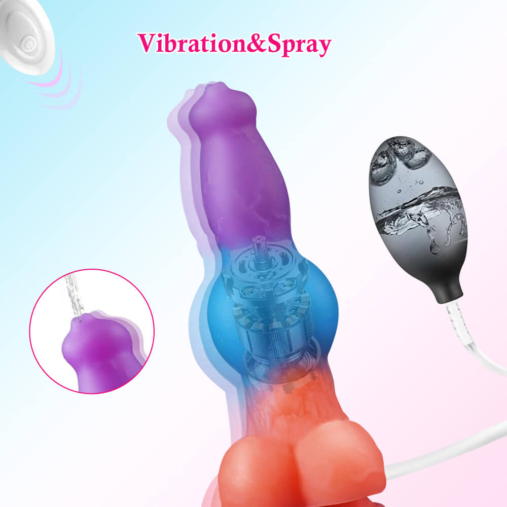 23 cm Kleurrijke Vibrerende Squirtingdildo Met Afstandsbediening