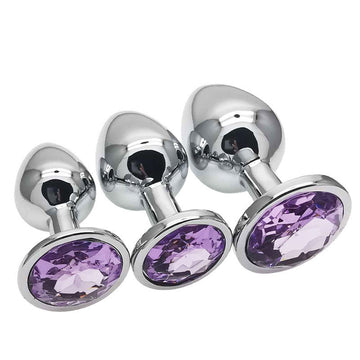 Metalen Buttplug Set met Edelsteen voor Beginners