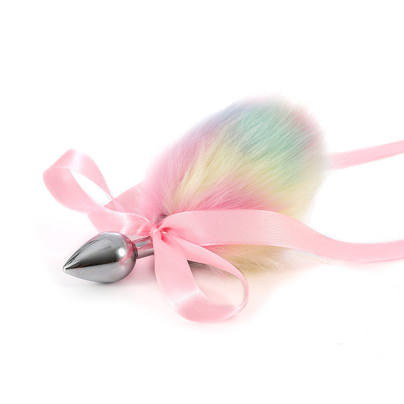 Regenboog Bunny Anal Plug Afneembare Staart Konijnenoren