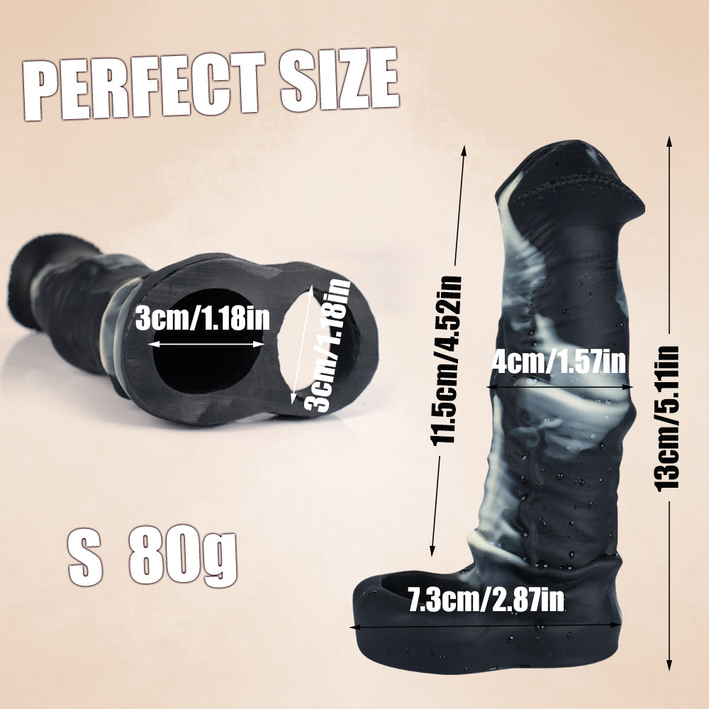 Zebra Penis Sleeve 18cm Met Zachte Siliconen