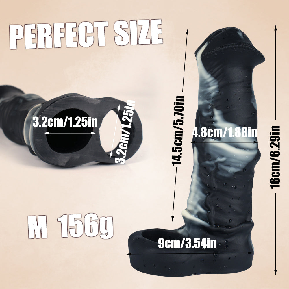 Zebra Penis Sleeve 18cm Met Zachte Siliconen