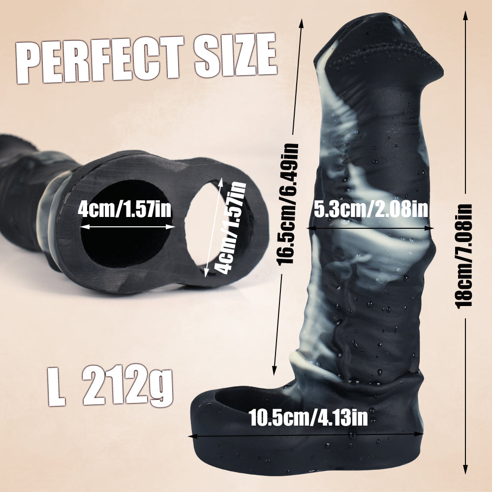 Zebra Penis Sleeve 18cm Met Zachte Siliconen