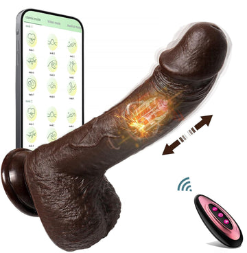 Zwarte Vibrerende Dildo Met Automatische Stootfunctie