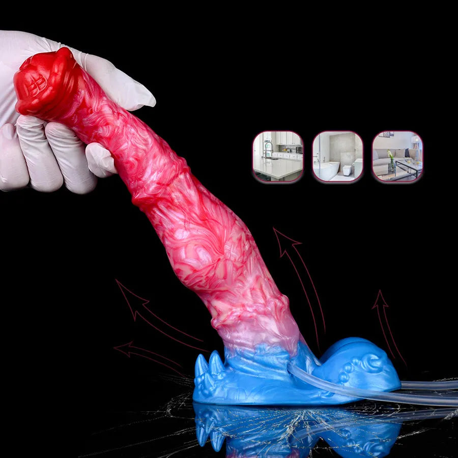 20cm Opblaasbare Horse Knot Squirtingdildo