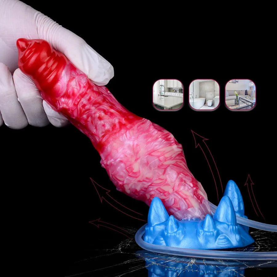 17cm Dog Inflatabledildo Met Squirtingfunctie