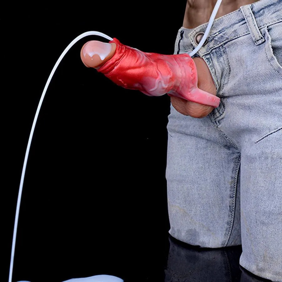 Silicone Penissleeve Met Ribbels En Squirting