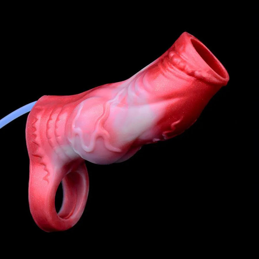 Silicone Penissleeve Met Ribbels En Squirting