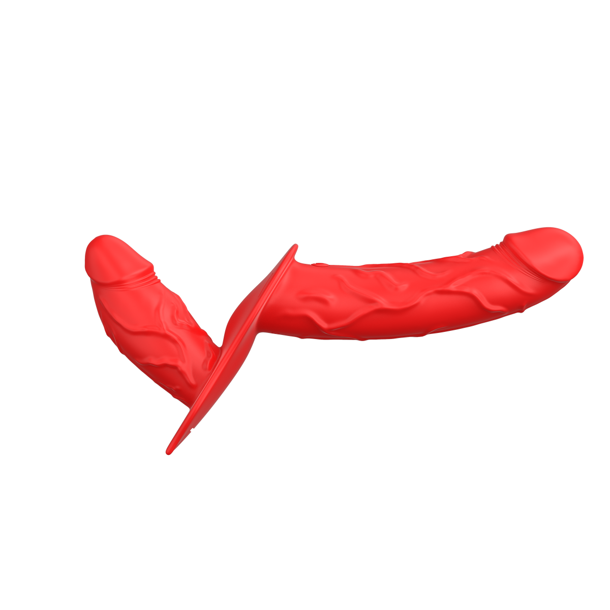 Rode Vibrerende Double Strap On Met Afstandsbediening