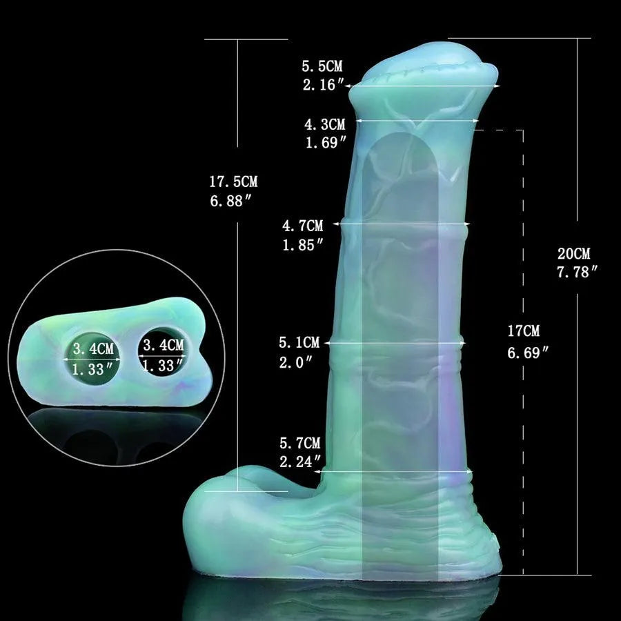 Fantasy Horse Cock Sleeve 20cm Met Glow Effect