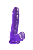 Charger l&#39;image dans la galerie, Tpe Soft Crystal Jellies Realistic Dildo With Scrotum Bottom Base Purple / S