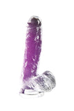 Charger l&#39;image dans la galerie, Tpe Soft Crystal Jellies Realistic Dildo With Scrotum Bottom Base Transparent / S