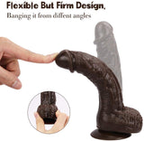 画像をギャラリー ビューアにロード Best 7 Inch Brown Lifelike Glans Veins Testicles Dildo For Beginners