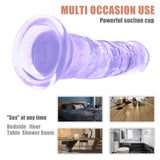 画像をギャラリー ビューアにロード 9.84 Inch Super Suction Purple Transparent Realistic Dildo