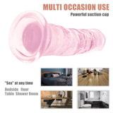 Charger l&#39;image dans la galerie, 9.84 Inch Super Suction Pink Transparent Realistic Dildo